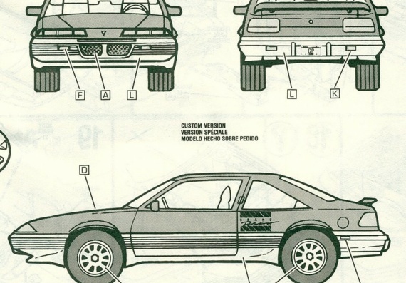 Pontiac Grand Prix SE with B4U package (1989) (Понтиак Гранд Прикс СЕ с Б4У пакедж (1989)) - чертежи (рисунки) автомобиля